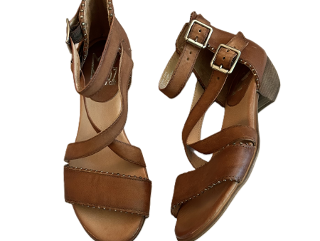 Tan Sandals Heels Block By Miz Mooz, Size: 5.5 For Cheap