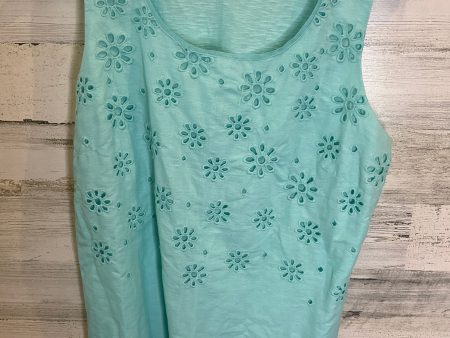 Aqua Top Sleeveless Coldwater Creek, Size L Online Hot Sale