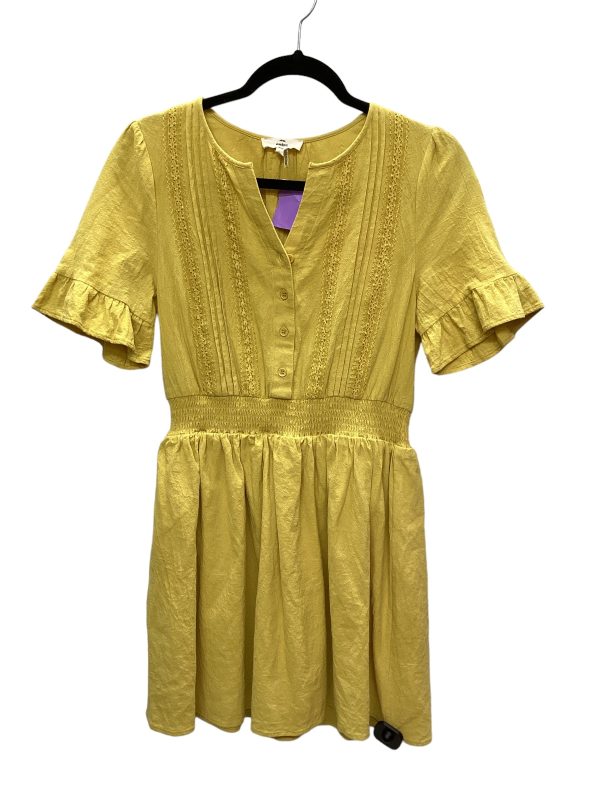 Yellow Dress Casual Midi Entro, Size S For Discount