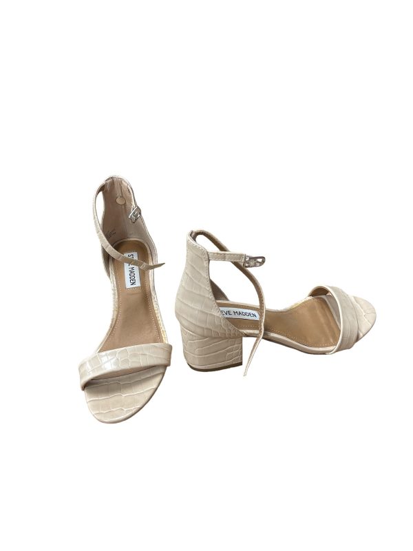 Tan Sandals Heels Block Steve Madden, Size 8 Discount