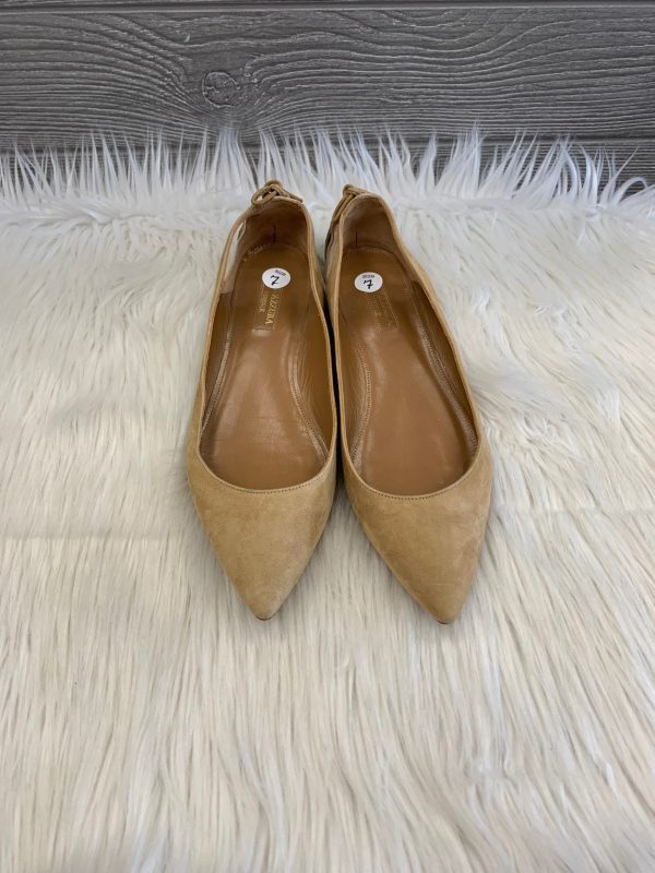 Tan Sandals Flats Aquazzura, Size 7 For Cheap