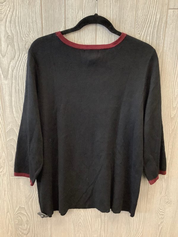 Black & Red Top Long Sleeve Liz Claiborne, Size Xxl For Discount