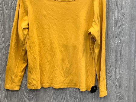 Yellow Top Long Sleeve St Johns Bay, Size L Hot on Sale