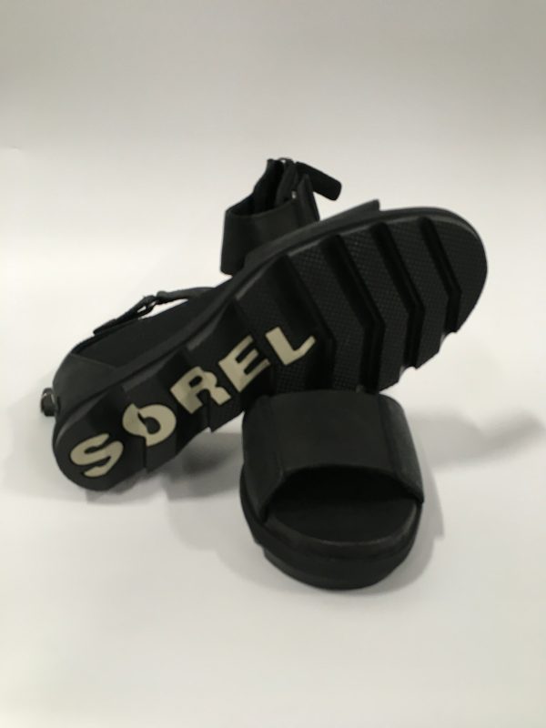 Black Sandals Heels Wedge Sorel, Size 8.5 For Sale