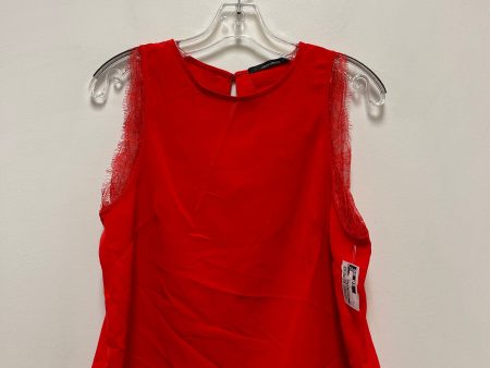 Red Top Sleeveless Clothes Mentor, Size L on Sale