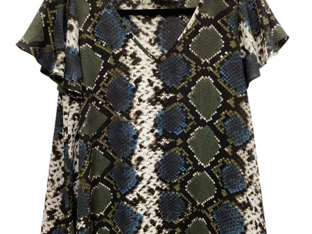 Snakeskin Print Top Short Sleeve Buddy Love, Size Xs For Cheap