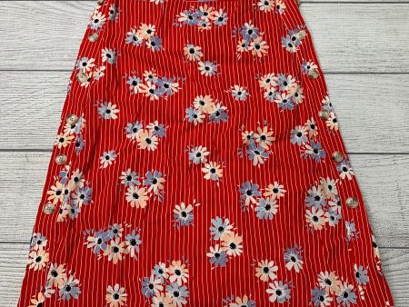 Red Skirt Midi Madewell, Size 4 on Sale