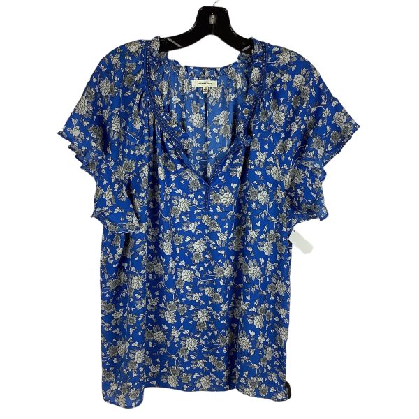 Floral Print Top Short Sleeve Max Studio, Size 1x on Sale