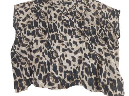 Animal Print Top Short Sleeve Clothes Mentor, Size L Online Hot Sale