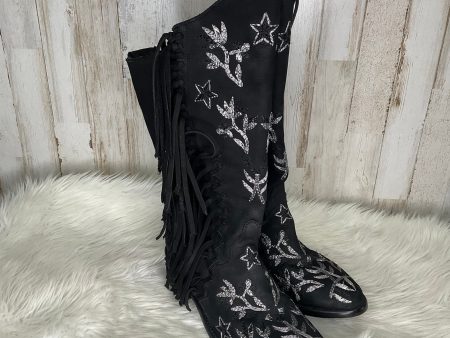 Black & Silver Boots Western Cma, Size 8.5 Cheap