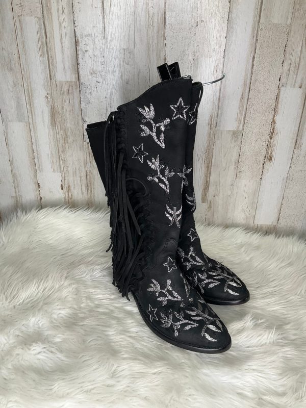 Black & Silver Boots Western Cma, Size 8.5 Cheap