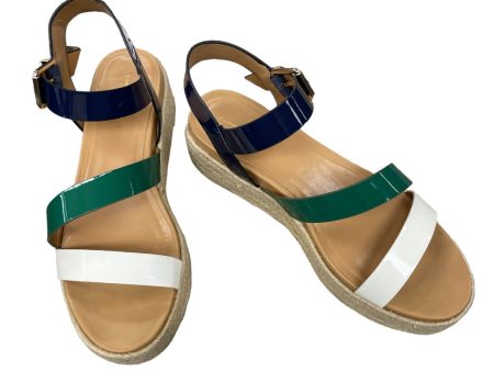 Green & White Sandals Heels Platform Tommy Hilfiger, Size 9 For Sale