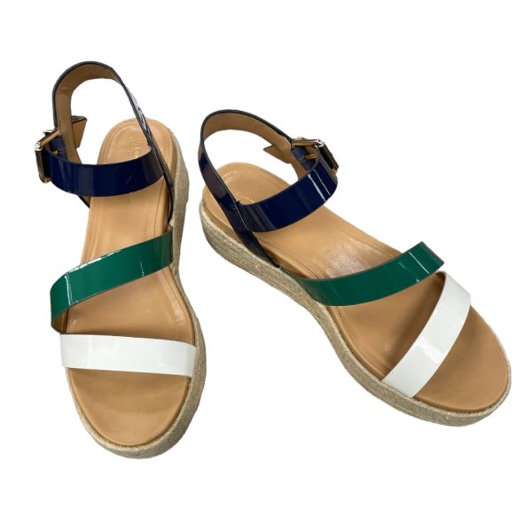 Green & White Sandals Heels Platform Tommy Hilfiger, Size 9 For Sale