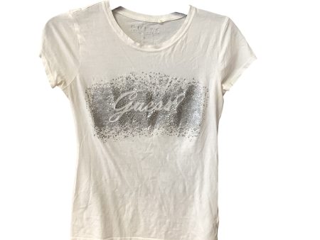 White Top Short Sleeve Guess, Size S Online Hot Sale