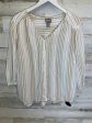 Tan & White Top Long Sleeve Chicos, Size L on Sale