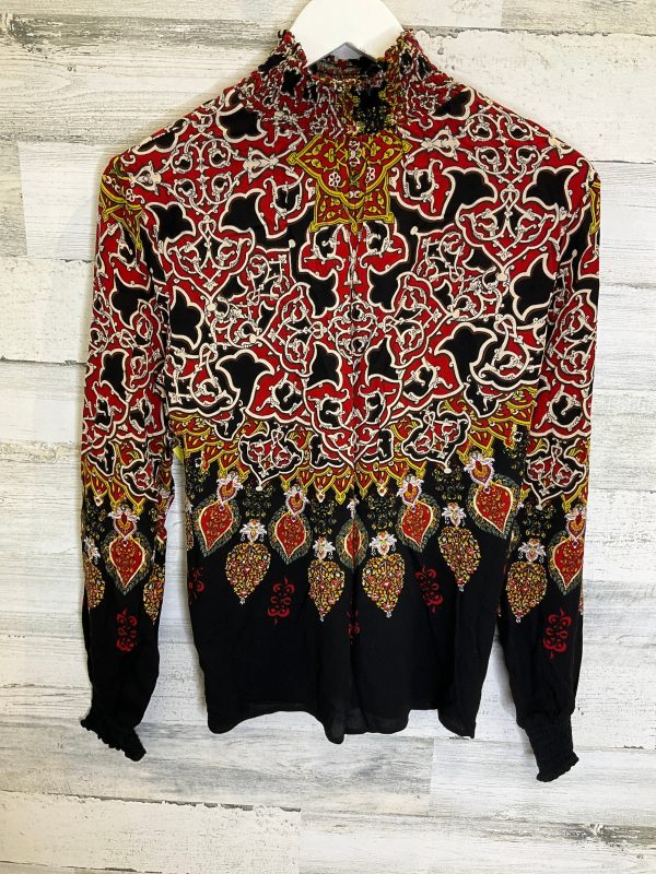 Black & Red Top Long Sleeve Desigual, Size S Online Sale