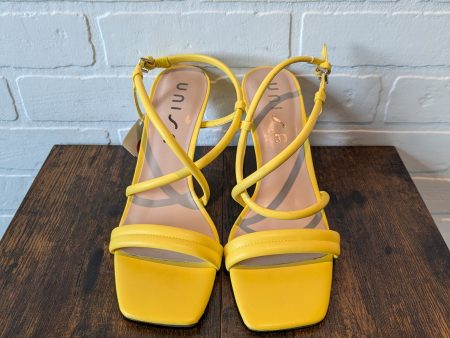 Yellow Sandals Heels Stiletto Unisha, Size 10 Online now