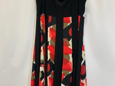 Black & Red Dress Casual Midi R And M Richards, Size L Hot on Sale