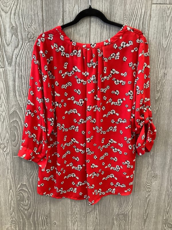 Red Blouse Long Sleeve Dalia, Size Xl Online