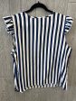 Striped Pattern Top Short Sleeve Shein, Size 2x Sale