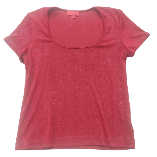 Red Top Short Sleeve Bcbg, Size L Online Hot Sale