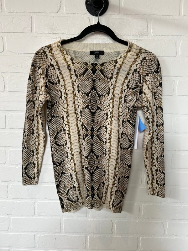 Snakeskin Print Top Long Sleeve J Crew O, Size Xs Hot on Sale