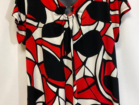 Black & Red Top Short Sleeve Josephine Chaus, Size Xxl Online Hot Sale