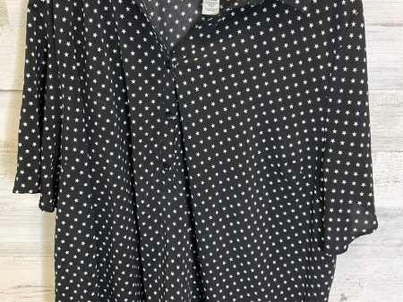 Black & White Top Short Sleeve Catherines, Size 3x Online Sale