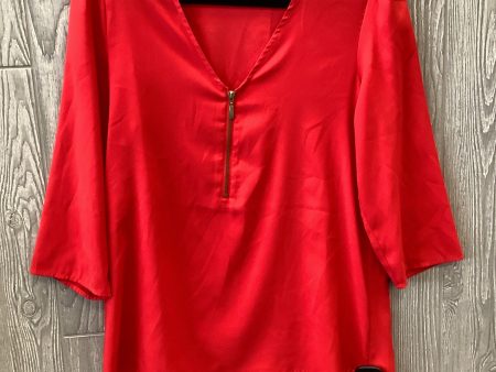 Red Top Long Sleeve Express, Size S Supply