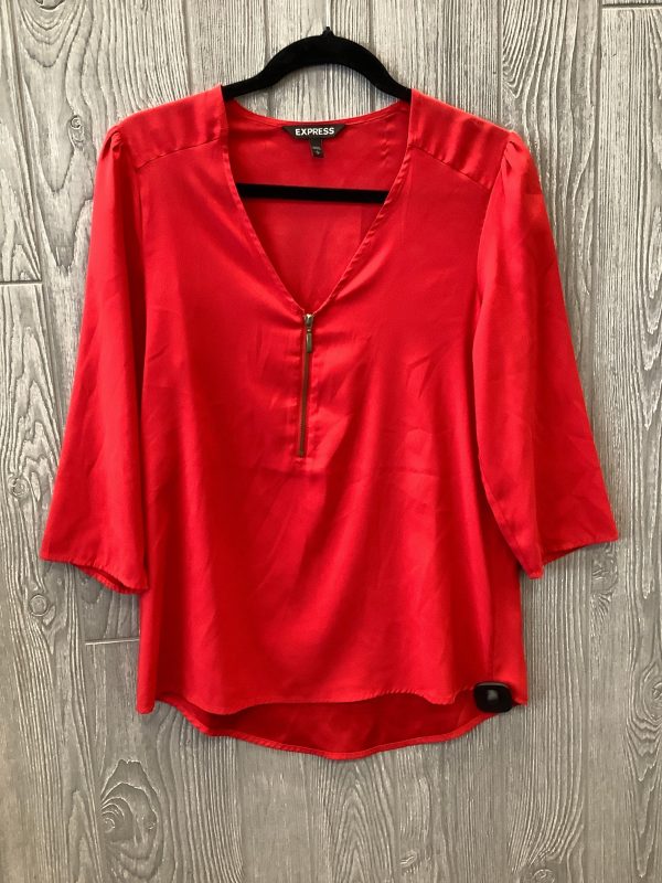 Red Top Long Sleeve Express, Size S Supply