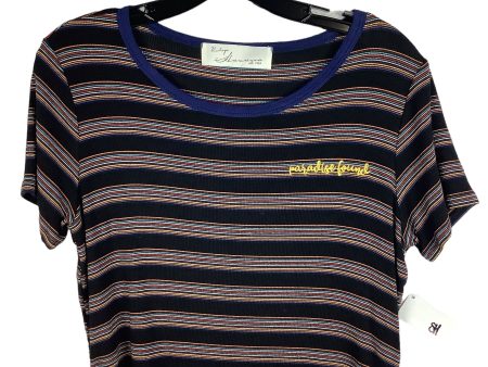 Striped Pattern Top Short Sleeve Basic Vintage America, Size S Cheap